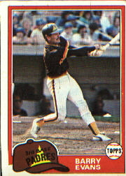 1981 Topps Baseball Cards      072      Barry Evans  RC